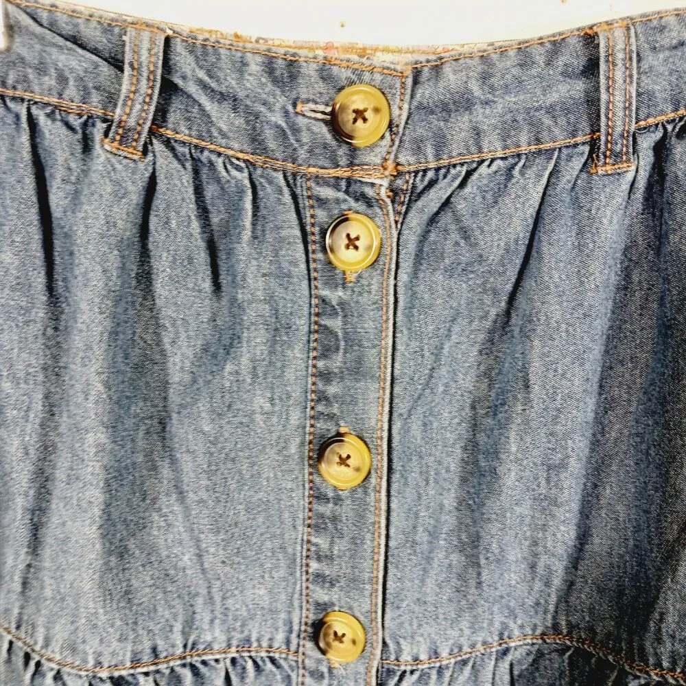 Westbound, NWT, Button Front Denim Tiered Skirt, Size PL, Country, Western - Picture 5 of 15